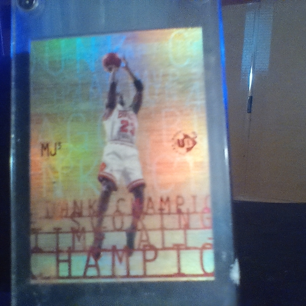 Jordon. Upper deck, slam dunk contest card, in case.
